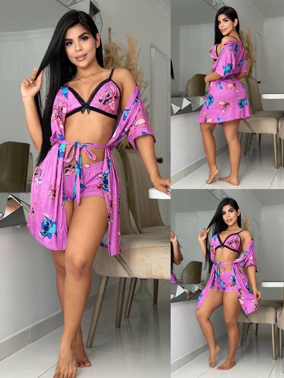Levantadora trío: bata y conjunto a juego